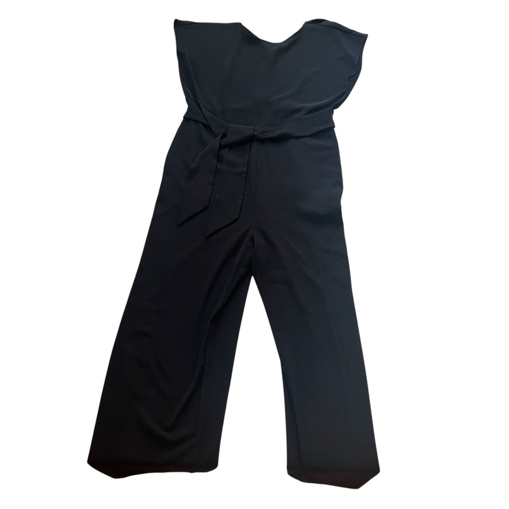 LOFT Women's Size 4 Black‎ Jumpsuit Formal Tie Short Sleeve